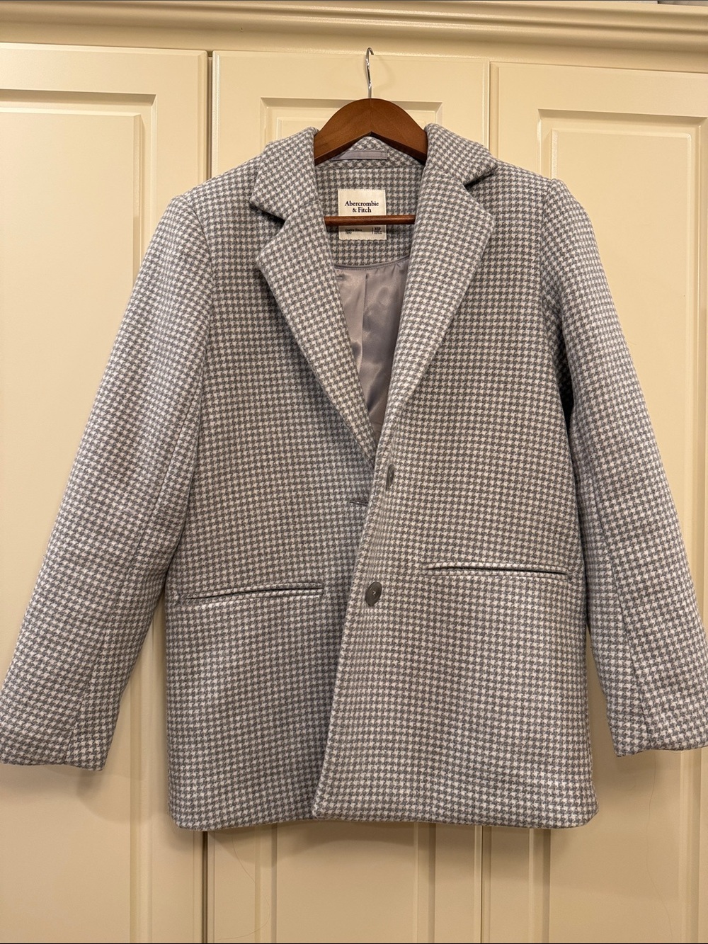 Abercrombie & Fitch Light Gray Houndstooth Women's Blazer